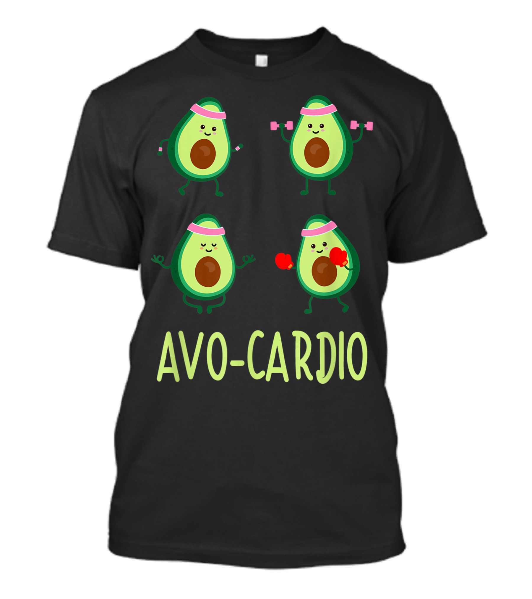 Avo Cardio Avocardio Time Fitness Avocado Vegan Sport Fitness Fun T-Shirt