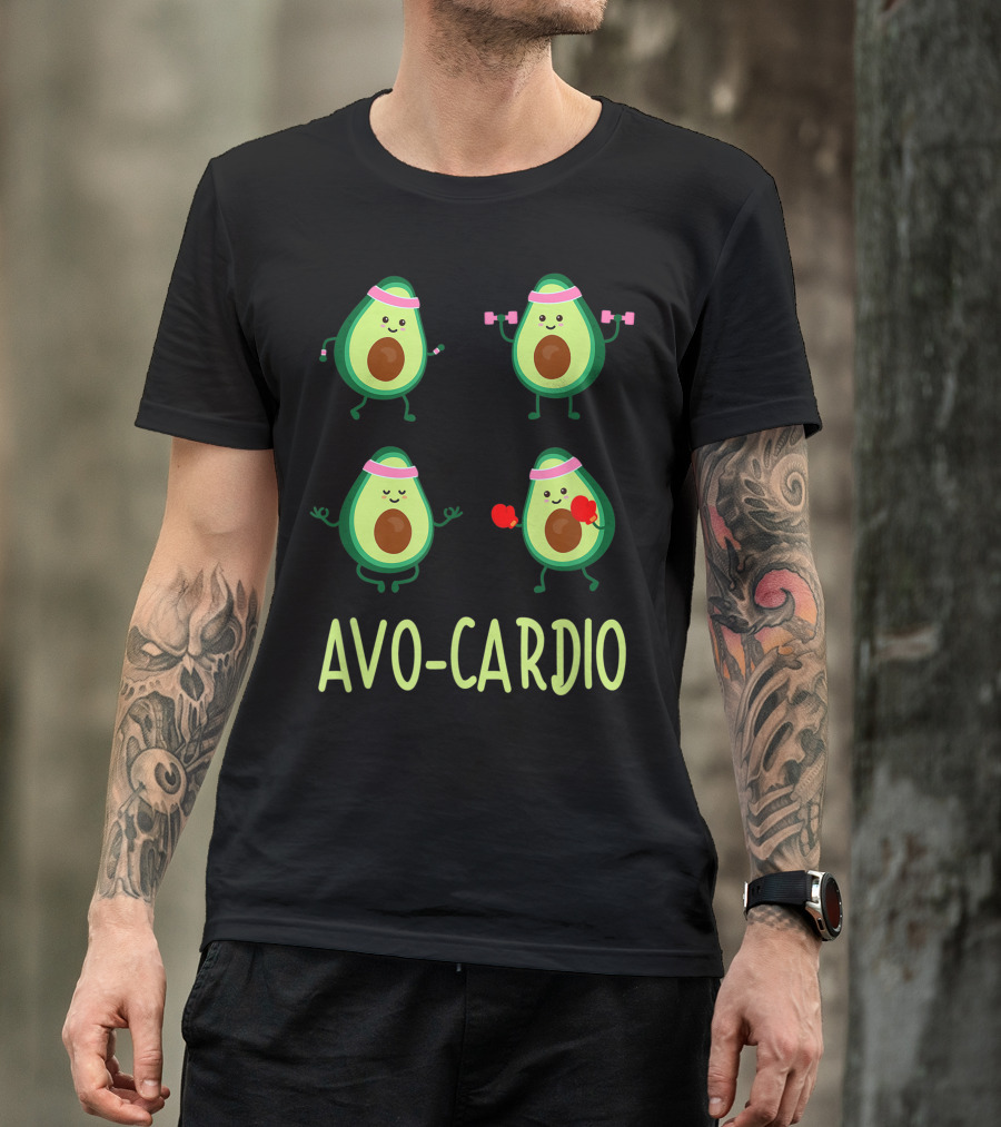 Avo Cardio Avocardio Time Fitness Avocado Vegan Sport Fitness Fun T-Shirt