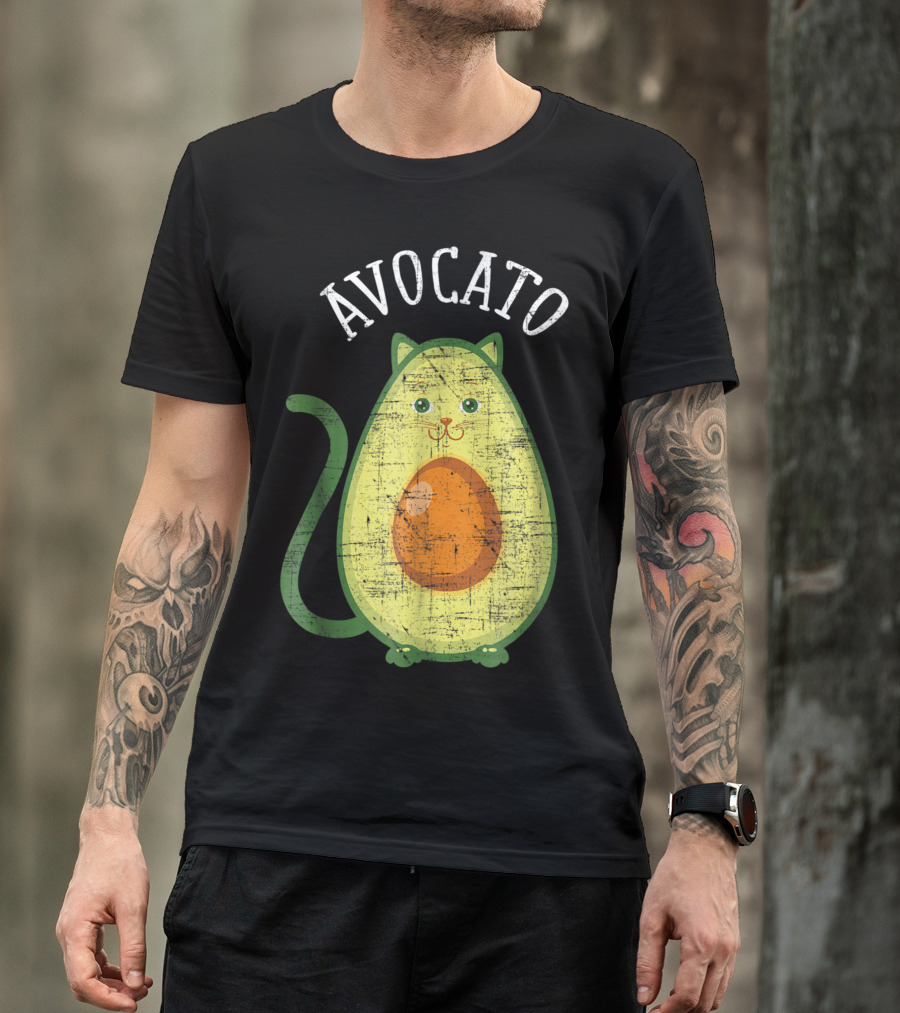 Avocato Adorable Cat Avocado Mashup T-Shirt