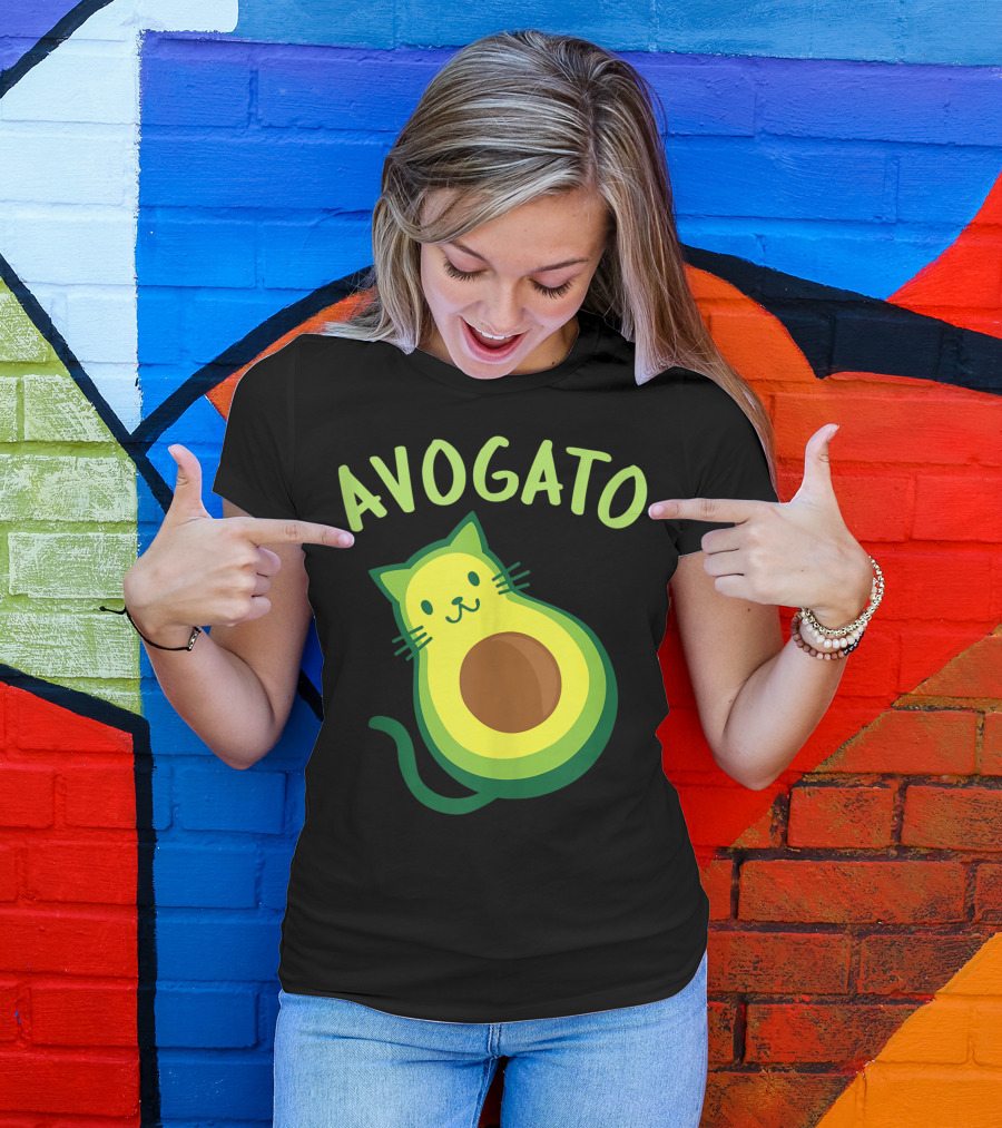 Avogato Cat Avocado Cute T-Shirt