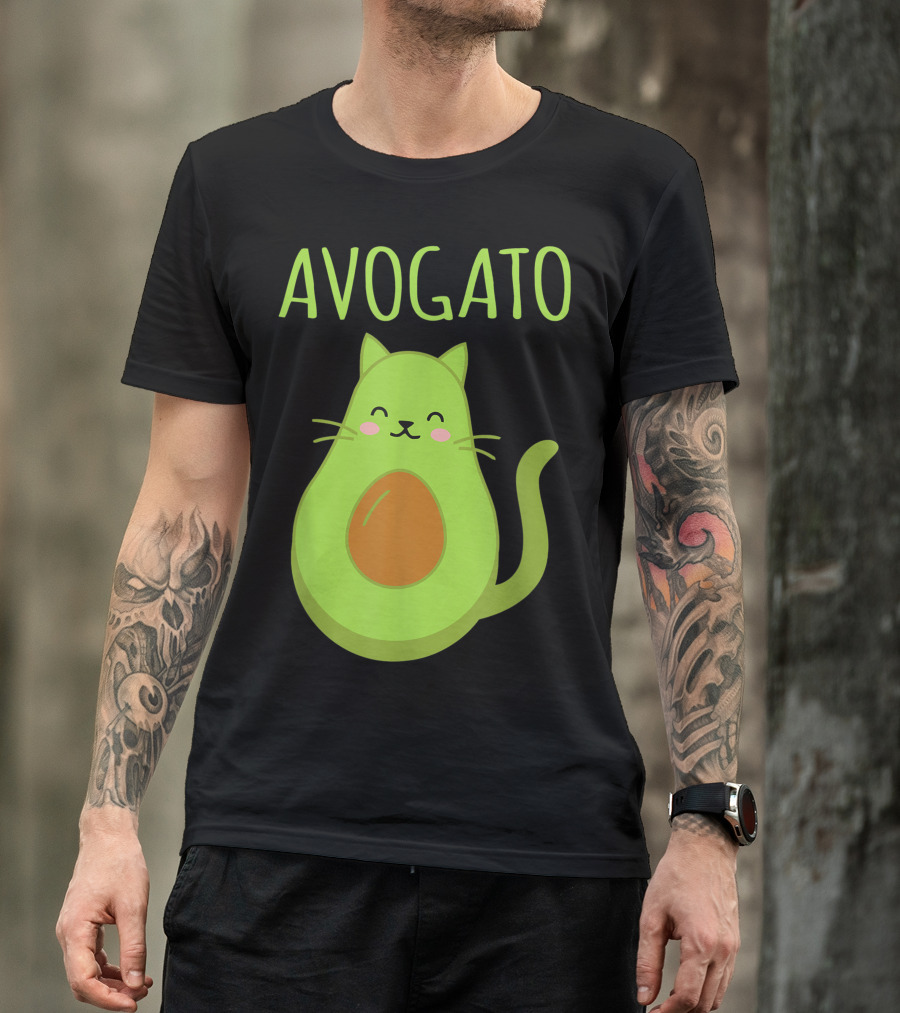 Avogato Cat Avocado Cute Kawaii T-Shirt
