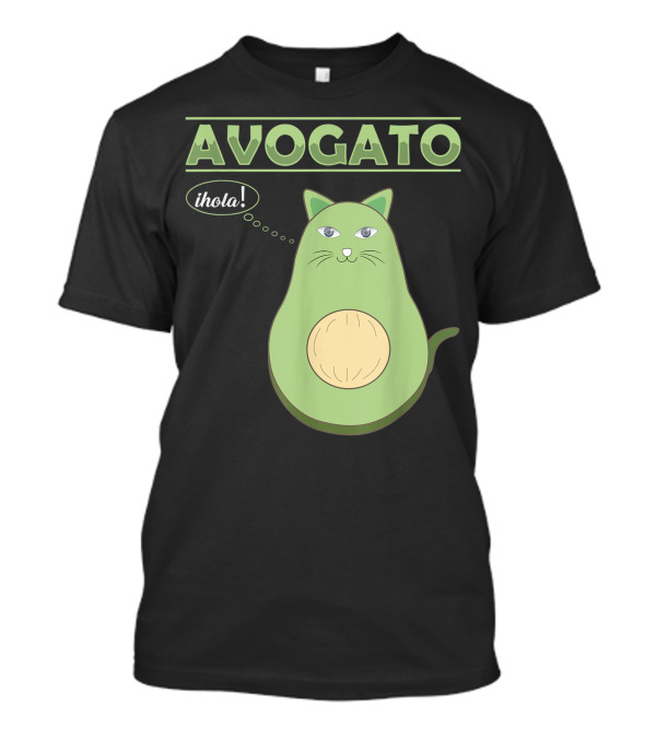 Avogato Cute Avocado Cat Lover Face Sarcastic ¡Hola T-Shirt