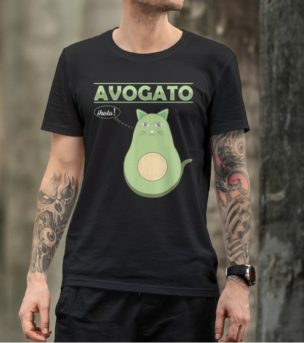 Avogato Cute Avocado Cat Lover Face Sarcastic ¡Hola T-Shirt
