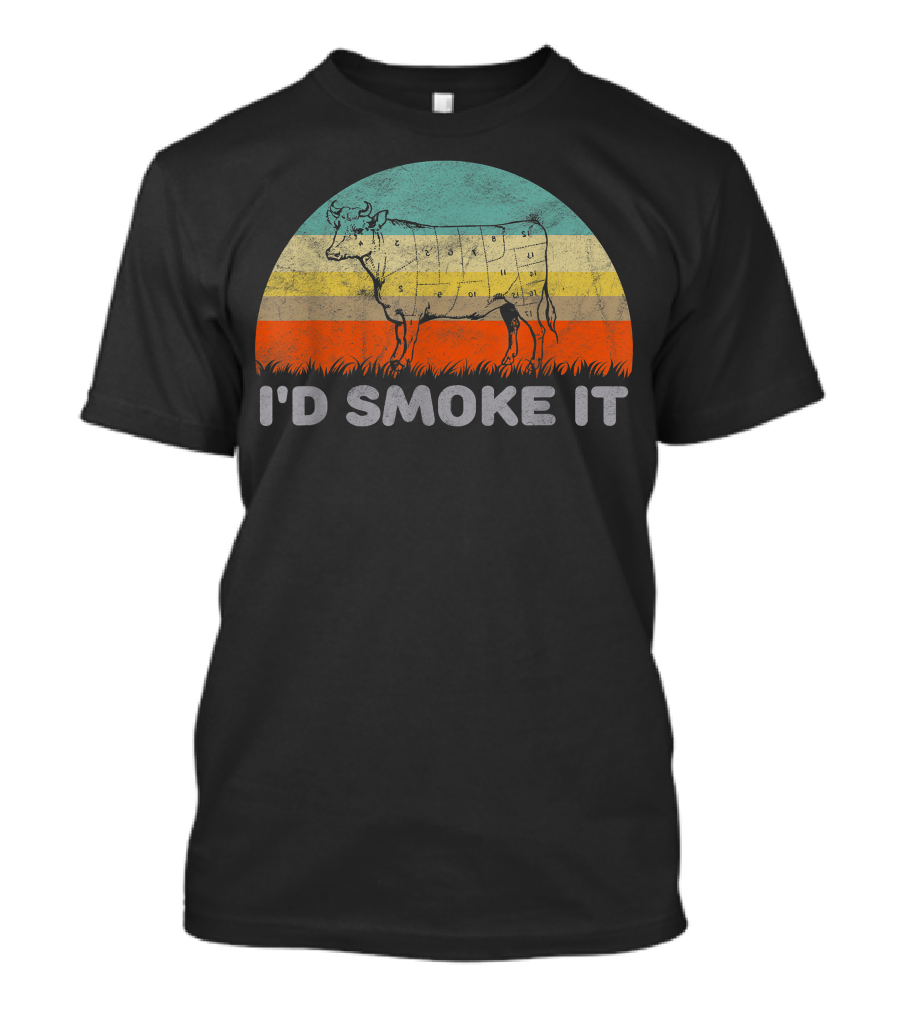I'd Smoke It Vintage Cow BBQ T-Shirt