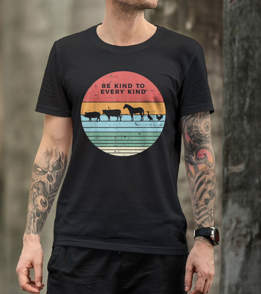 Be Kind To Every Kind Farm Animals Vegan Vegetarian T-Shirt