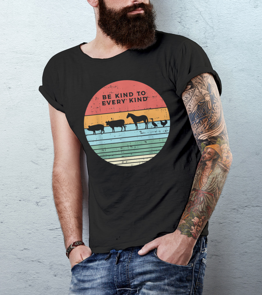 Be Kind To Every Kind Farm Animals Vegan Vegetarian T-Shirt