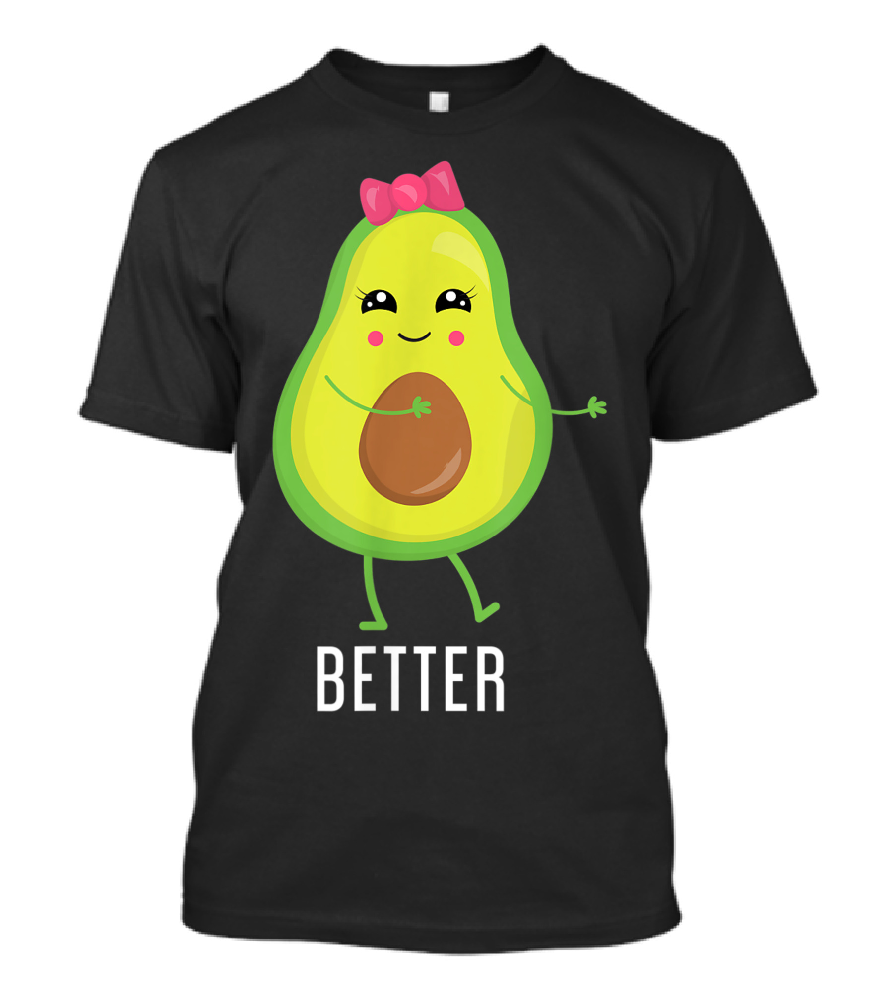 Better Half Avocado With Pink Bow And Cheerful Expression T-Shirt