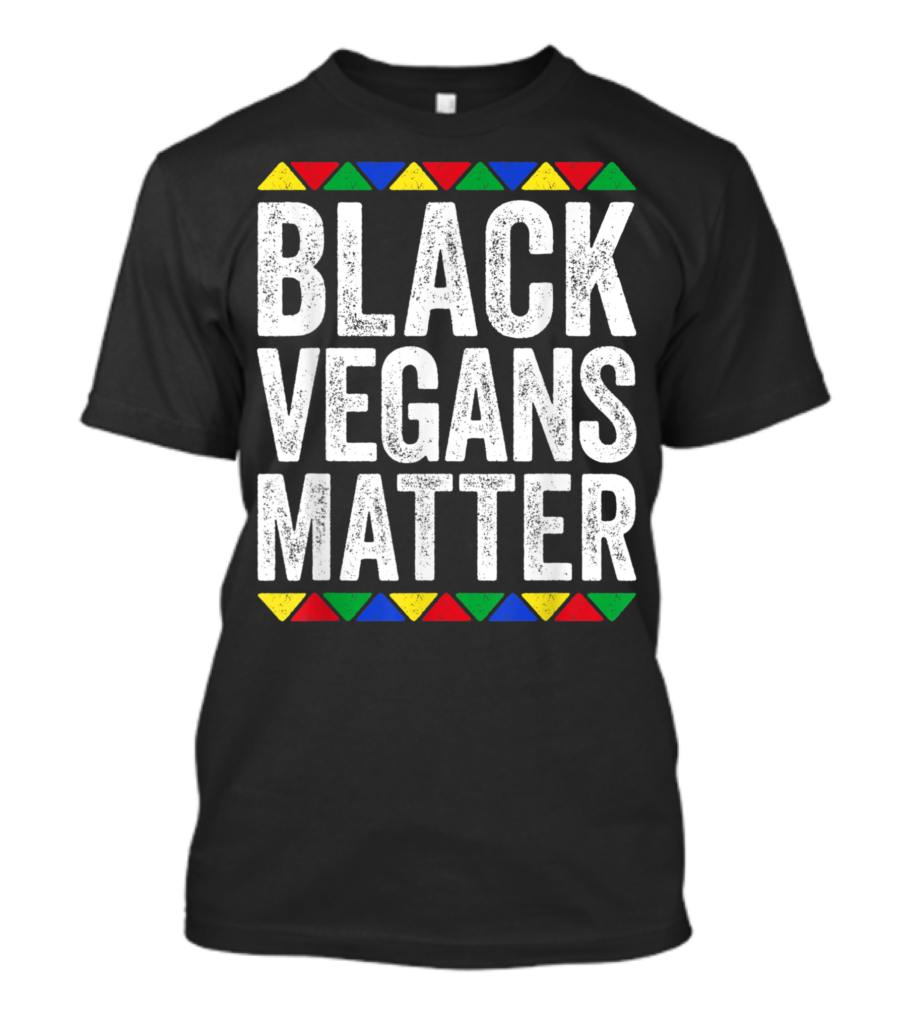 Black Vegans Matter Pride Colorful Geometric Accents T-Shirt