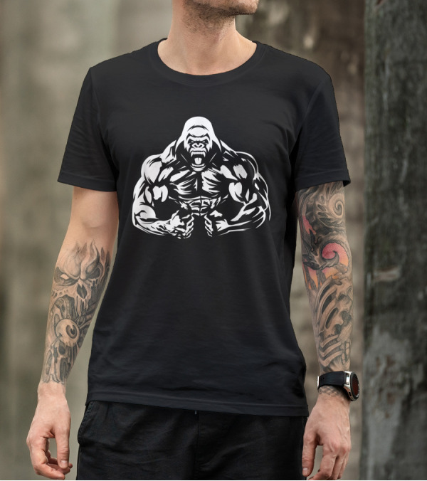 Bodybuilding Gorilla Ready For Gym Workout Power Challenge T-Shirt