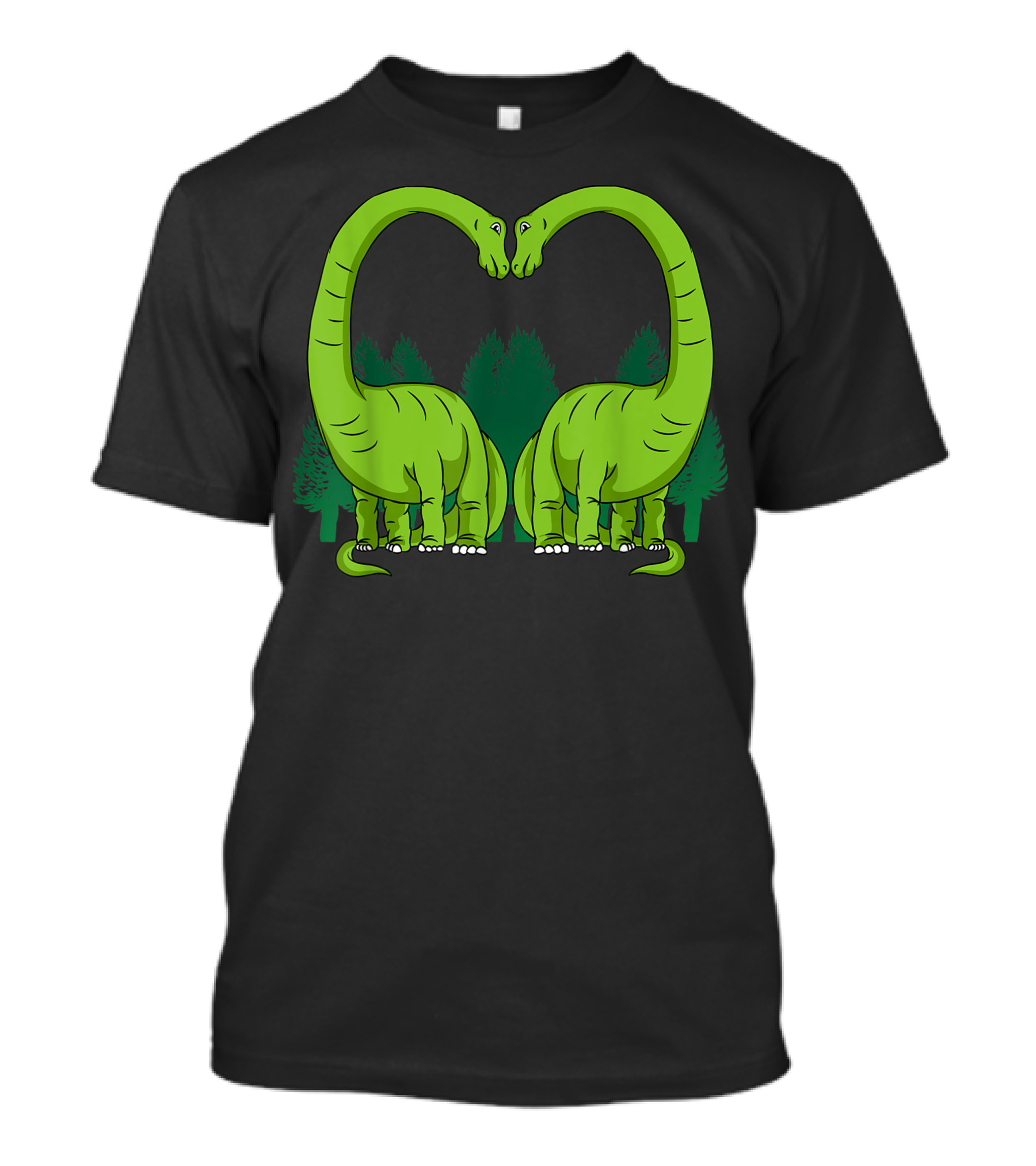 Boys Valentines Day Kids Love Brontosaurus Dinosaur Heart-Shaped Neck Pair T-Shirt