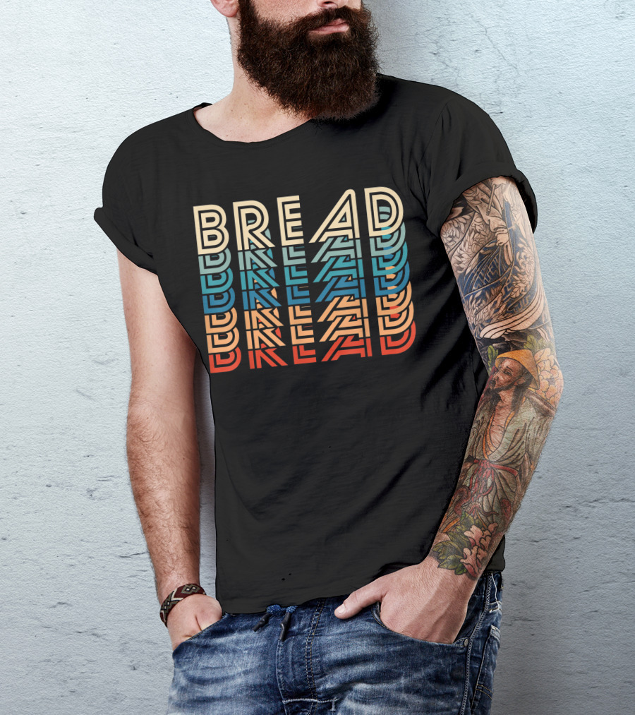 Bread Vintage Carb Gluten Food Lover Retro 70s Style Foodie T-Shirt