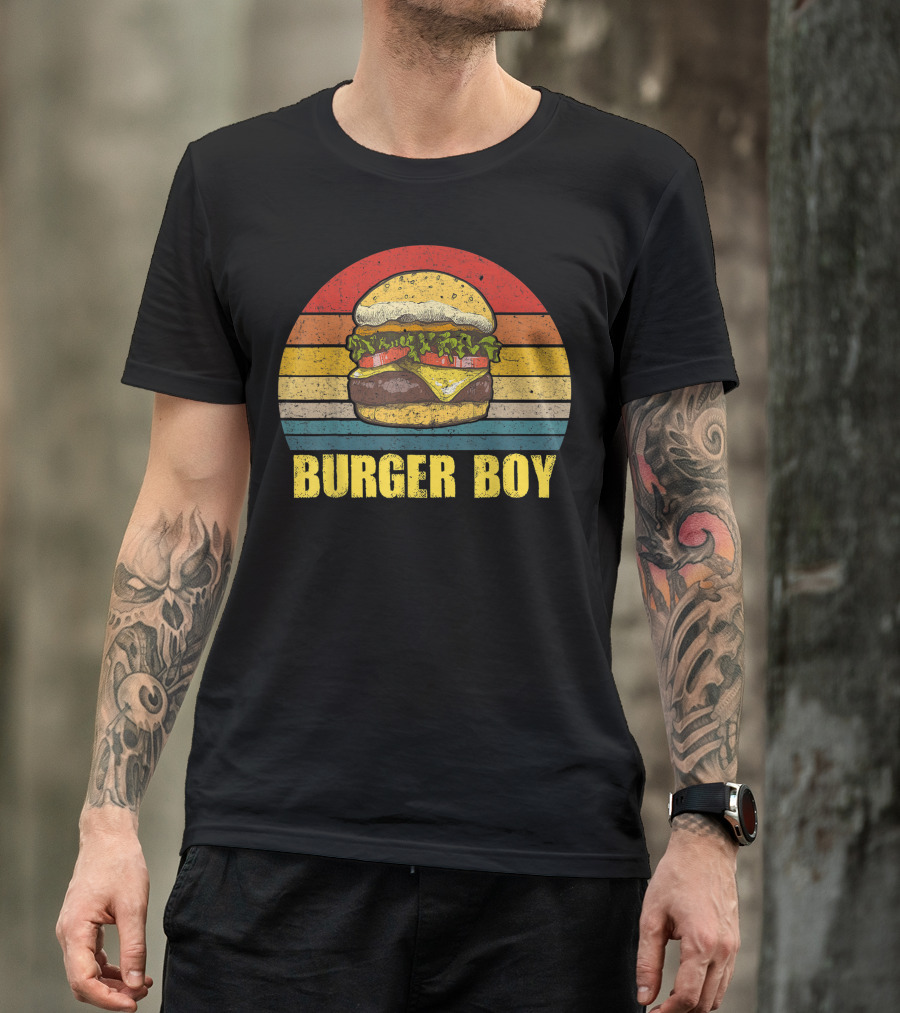 Burger Boy Cheeseburger Lover Retro Hamburger T-Shirt