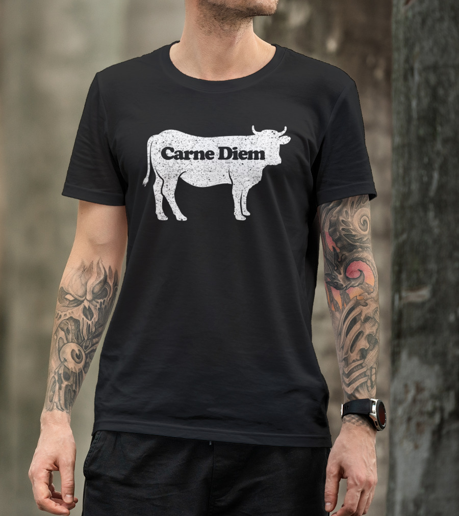 Carne Diem Cow Silhouette Meat Lovers Seize The Meat T-Shirt