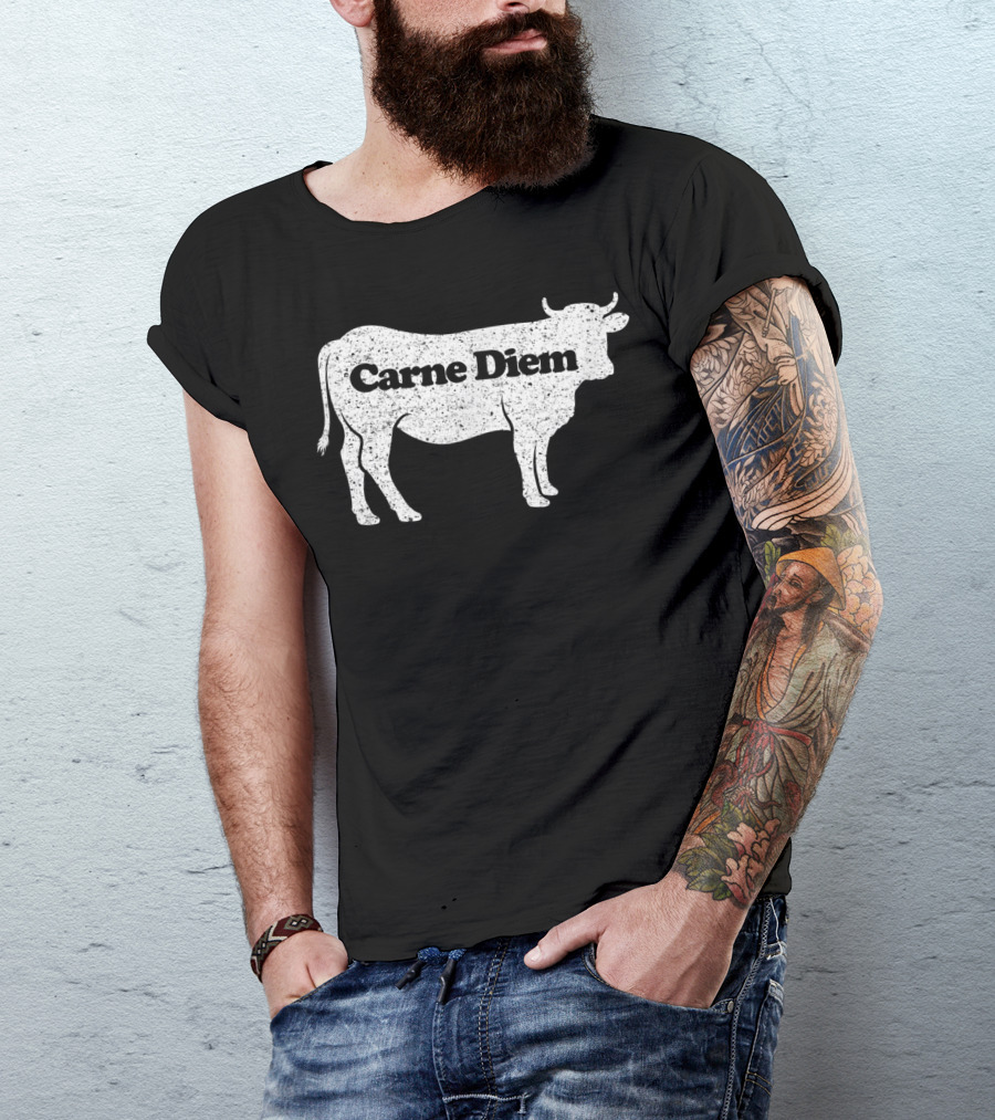 Carne Diem Cow Silhouette Meat Lovers Seize The Meat T-Shirt