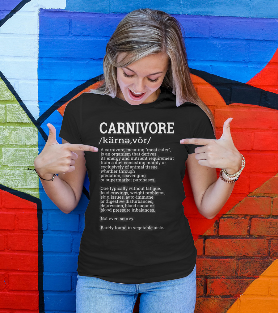 Carnivore Definition Meat Eater Joke Rarely Found In Vegetable Aisle T-Shirt