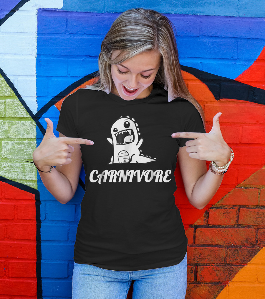 Carnivore Cute Dino Meat Eating Lover Not Vegan T-Shirt