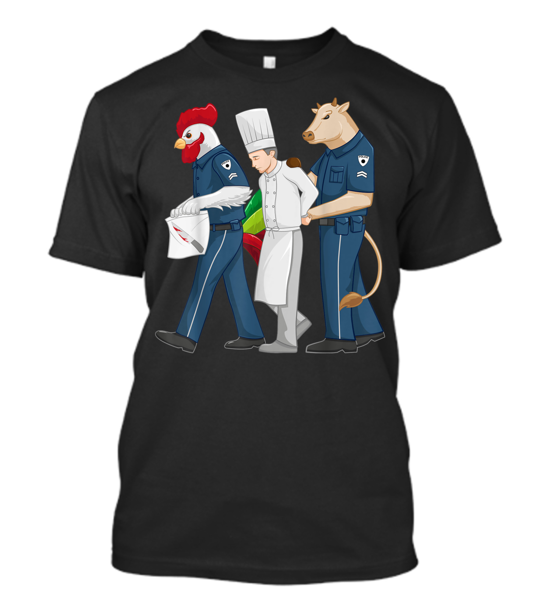 Chef Arrested By Animal Officers In Kitchen Worker Scenario T-Shirt