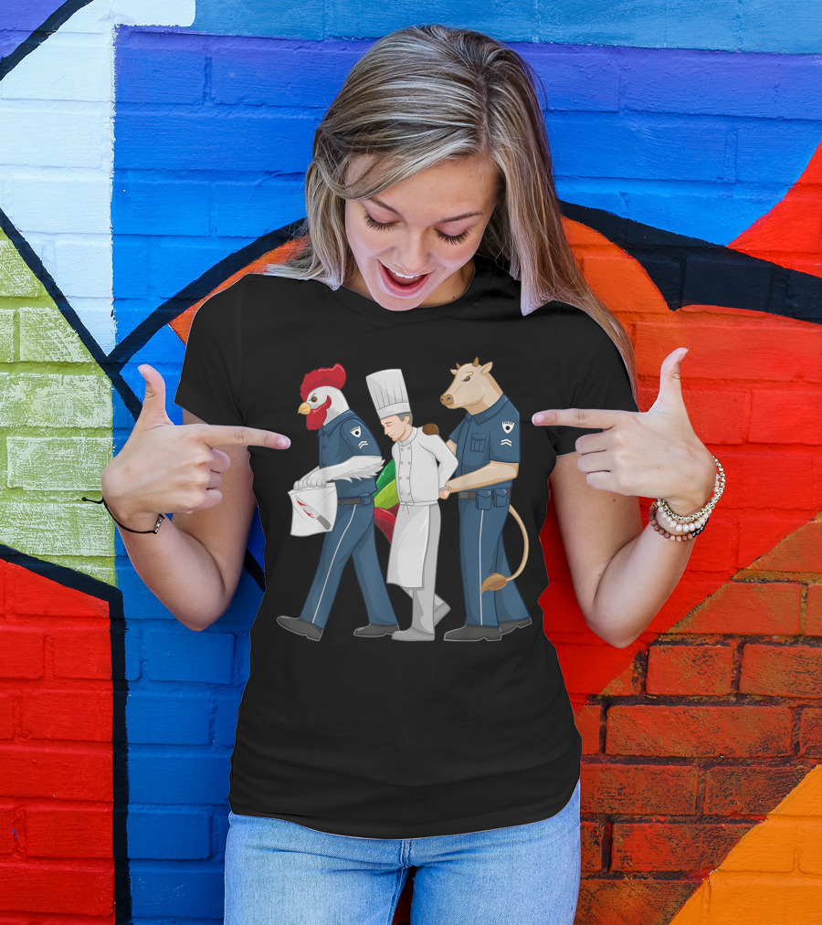 Chef Arrested By Animal Officers In Kitchen Worker Scenario T-Shirt