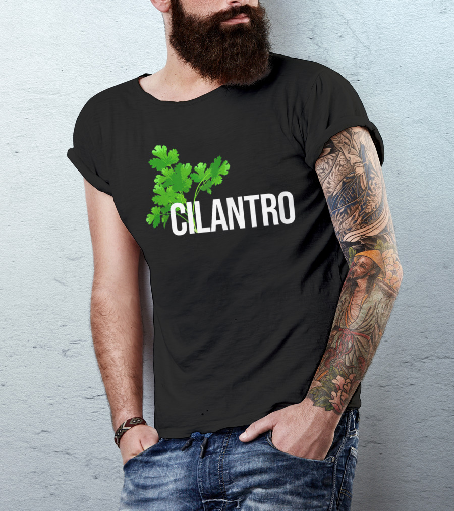 Cilantro Coriander Leaf Vegan Herb Plant Mexican Food Lovers T-Shirt