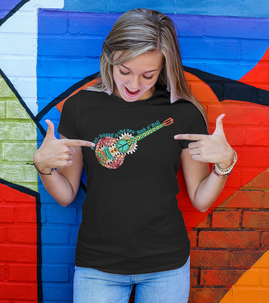 Plant-Based Is The New Rock N' Roll Guitar For Vegetarian Vegan T-Shirt