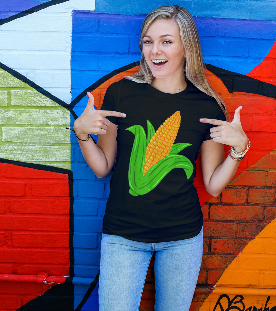 Corn Farmer Farm Greengrocer Vegan Vegetables Corn Cob T-Shirt