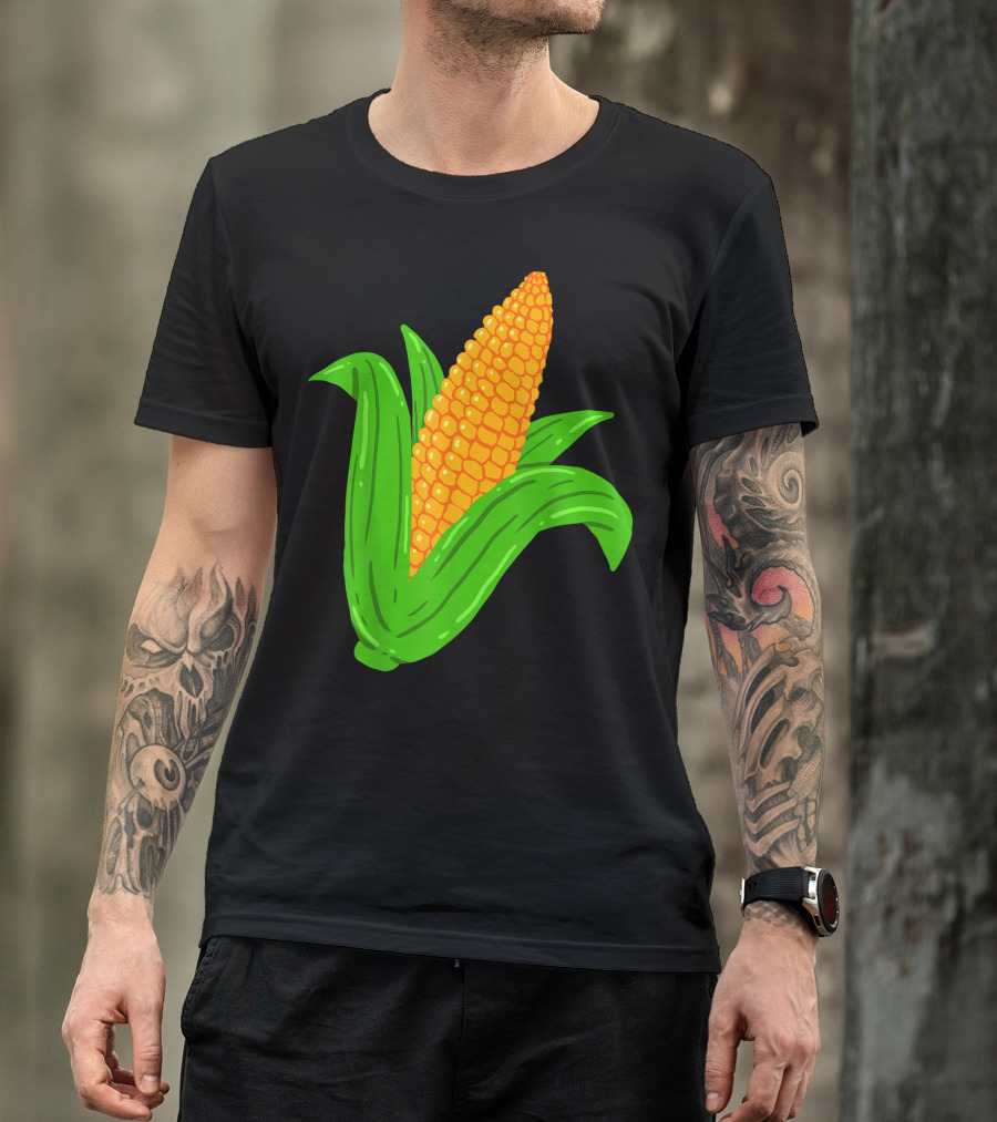 Corn Farmer Farm Greengrocer Vegan Vegetables Corn Cob T-Shirt