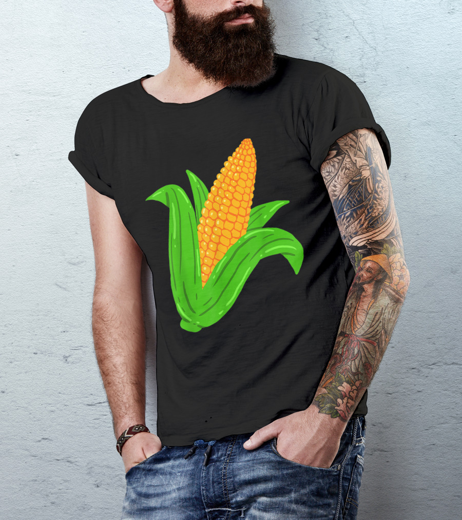 Corn Farmer Farm Greengrocer Vegan Vegetables Corn Cob T-Shirt