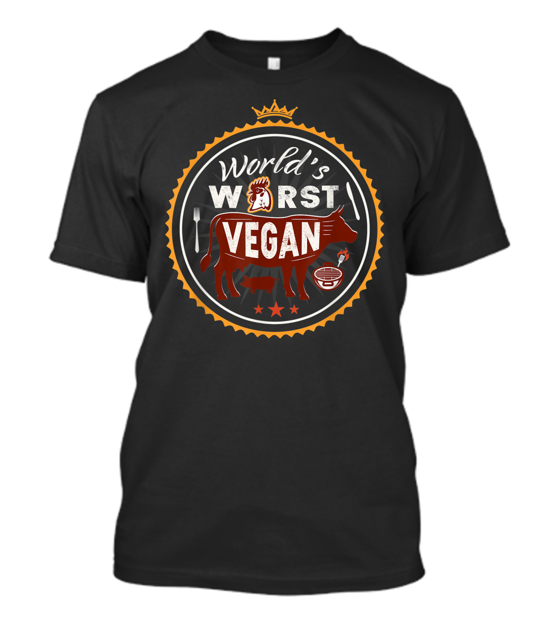 Worlds Worst Vegan Cow BBQ Iconic Fun T-Shirt