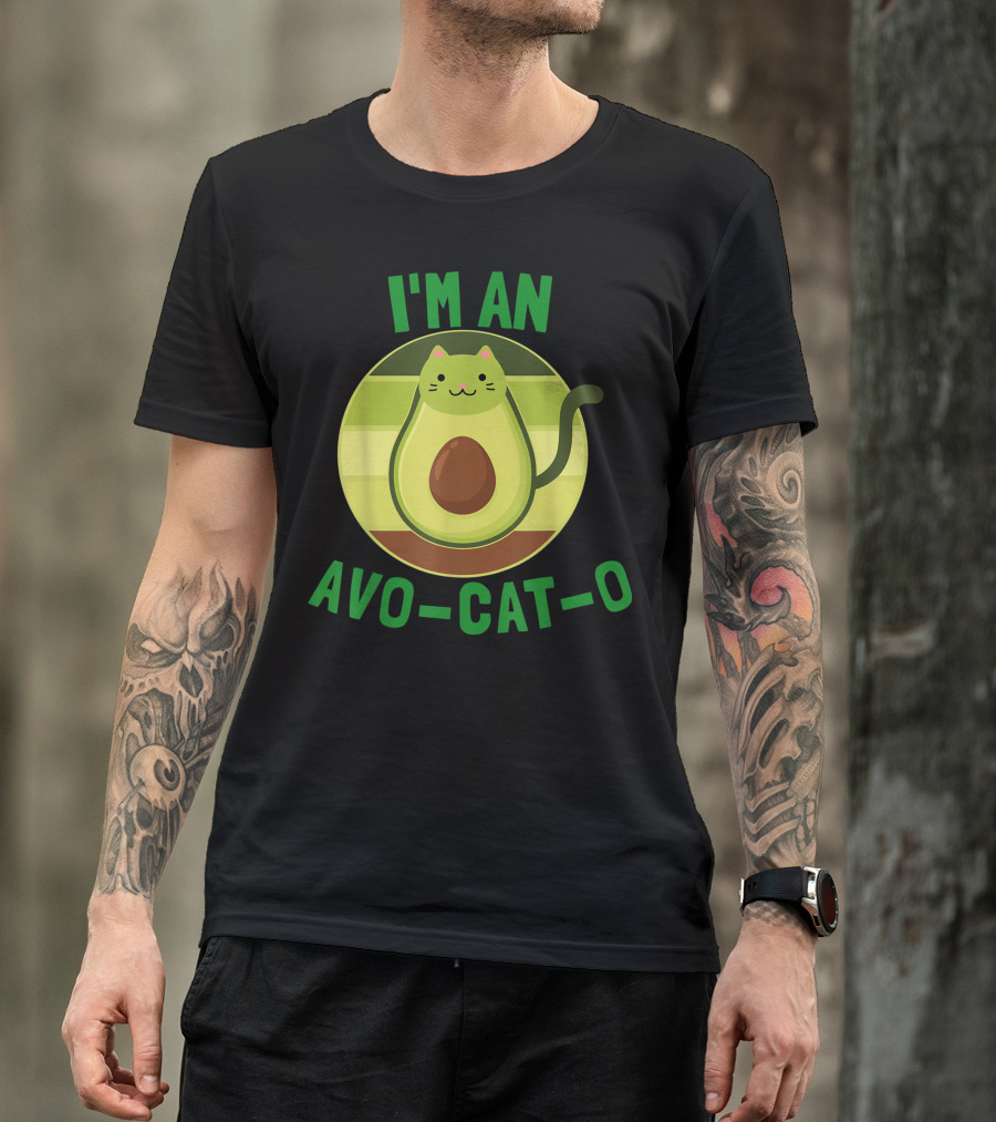 I'm An Avo-Cat-O Cute Avocado Cat Cat Lover Vegan Vegetarian T-Shirt