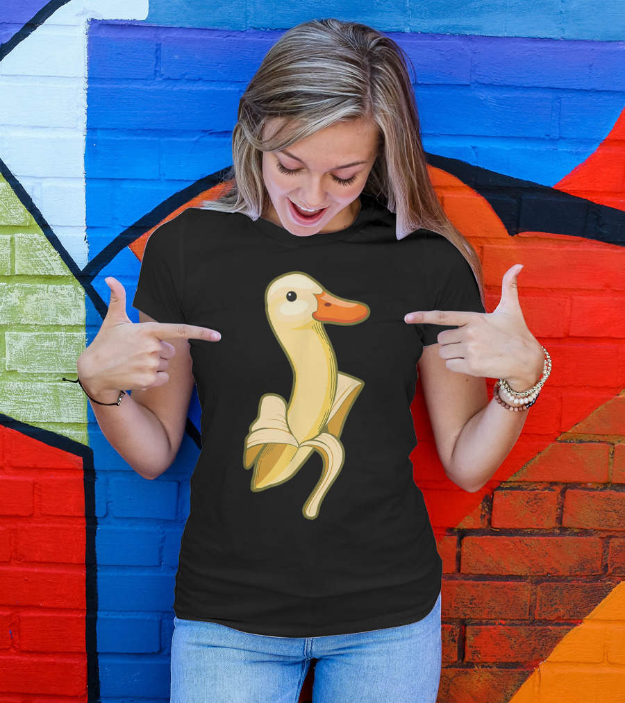 Banana Duck Cute Vegetarian Pet Vegan Food Fan T-Shirt