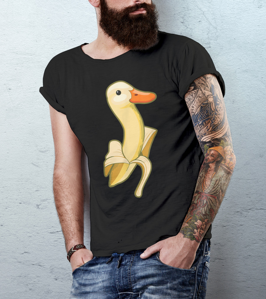 Banana Duck Cute Vegetarian Pet Vegan Food Fan T-Shirt