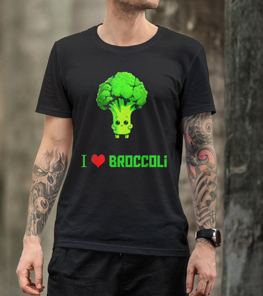 I Love Broccoli Cute Cool Vegan Veggie Lover T-Shirt
