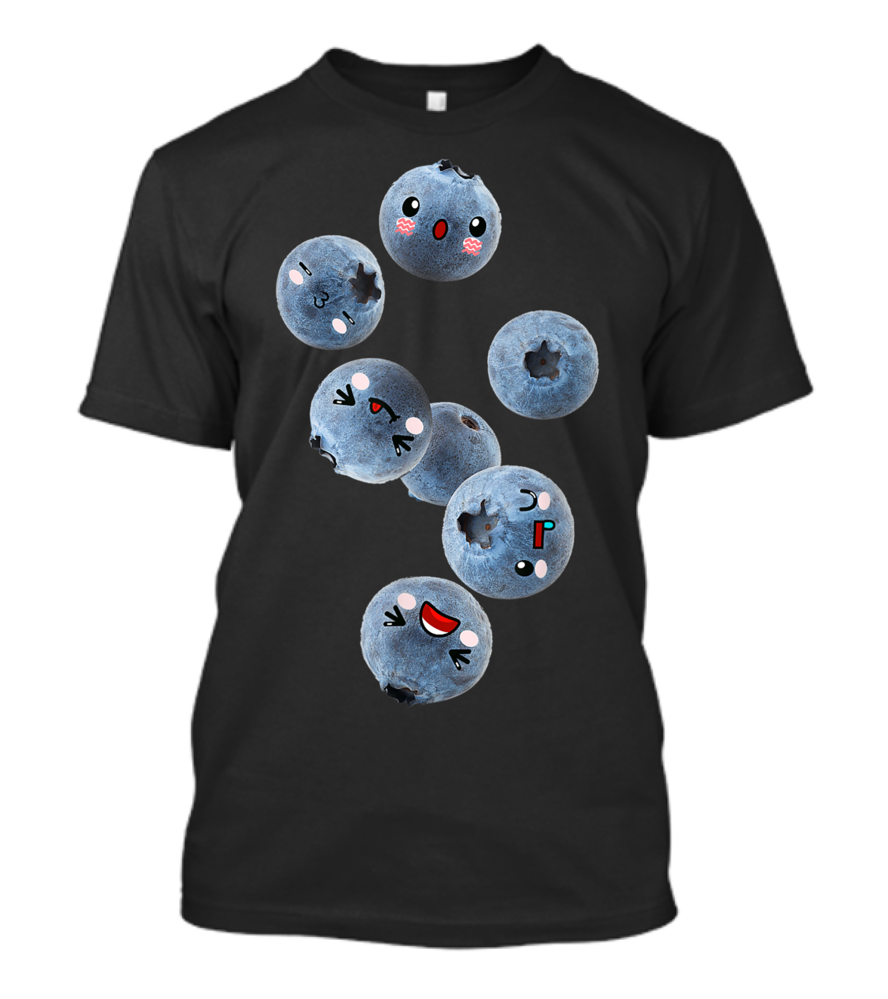 Kawaii Cute Anime Style Japanese Blueberries Food T-Shirt