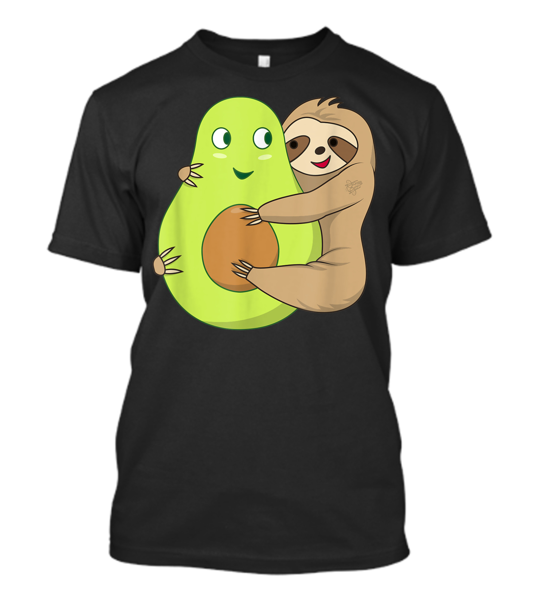 Cute Lazy Sloth Hugging Avocado Lover T-Shirt
