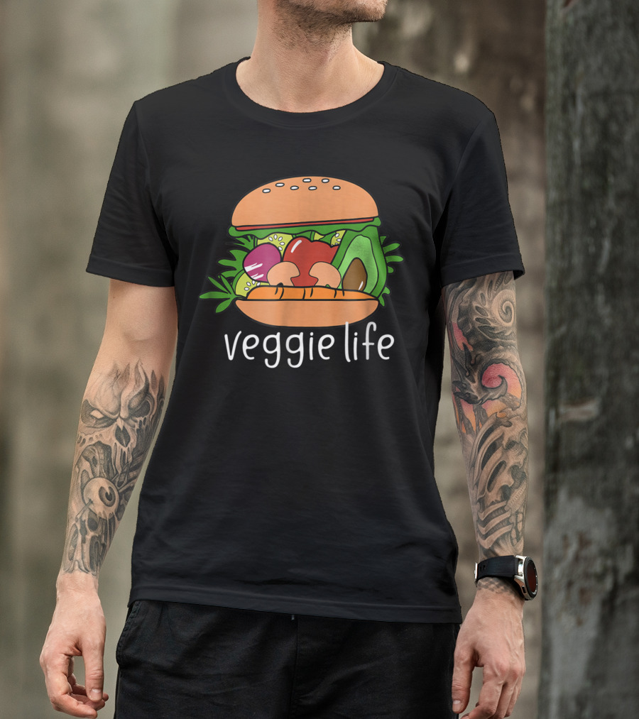 Vegan Veggie Life Cute Veggie Burger T-Shirt