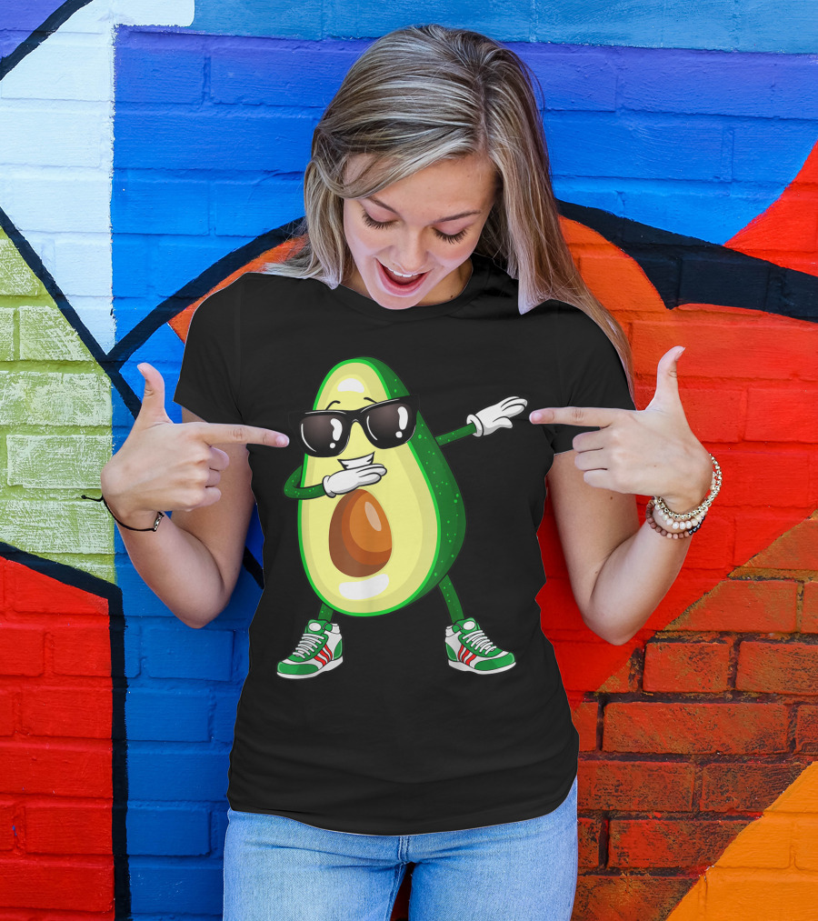 Dabbing Avocado With Sunglasses And Sneakers For Vegan Food Lover T-Shirt