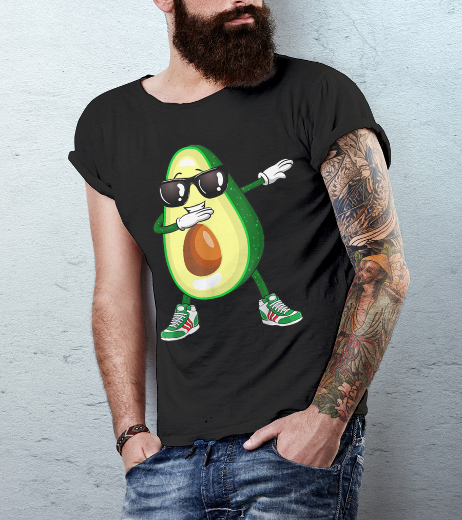 Dabbing Avocado With Sunglasses And Sneakers For Vegan Food Lover T-Shirt