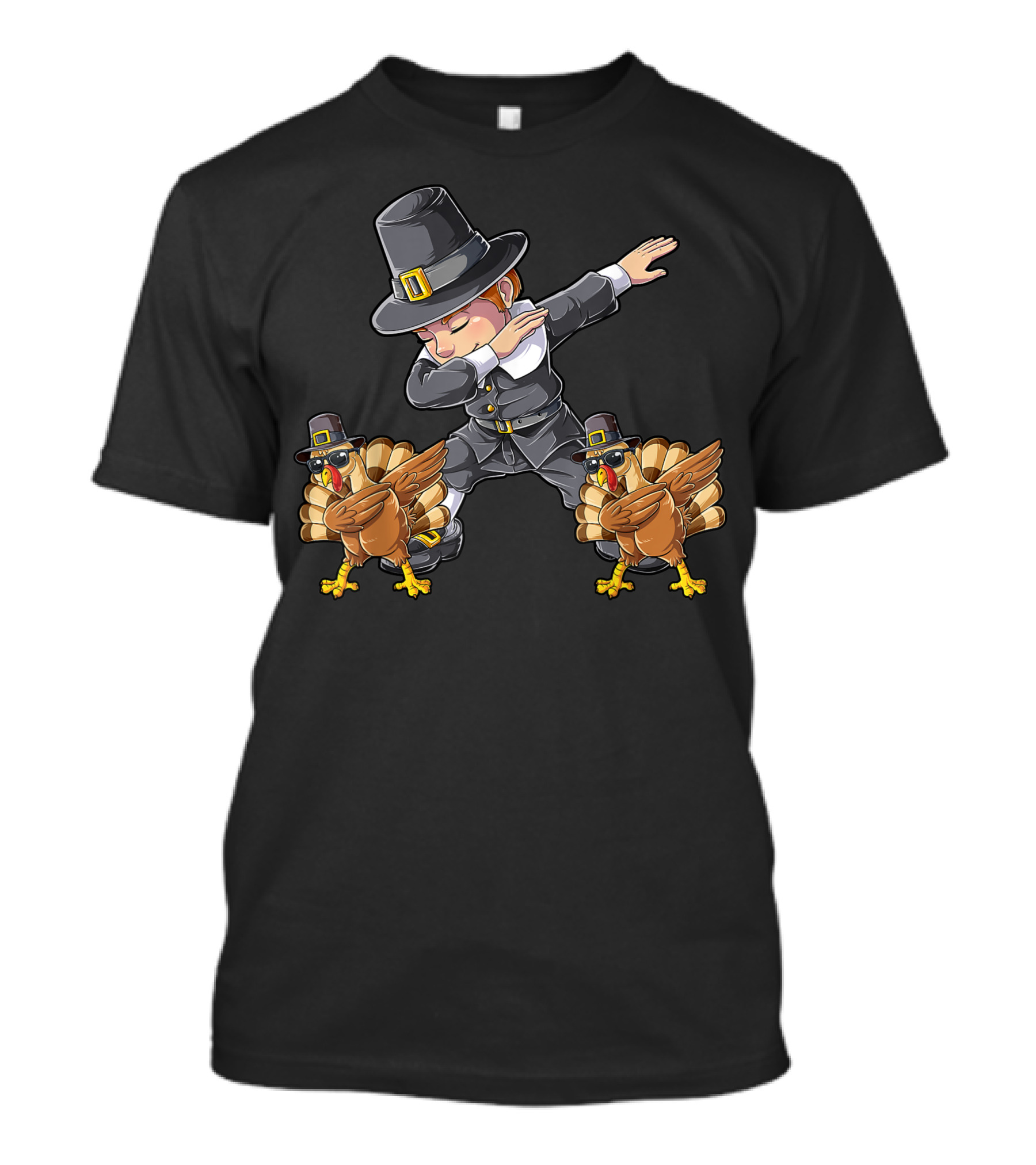 Pilgrim And Turkey Dab Dance Thanksgiving T-Shirt