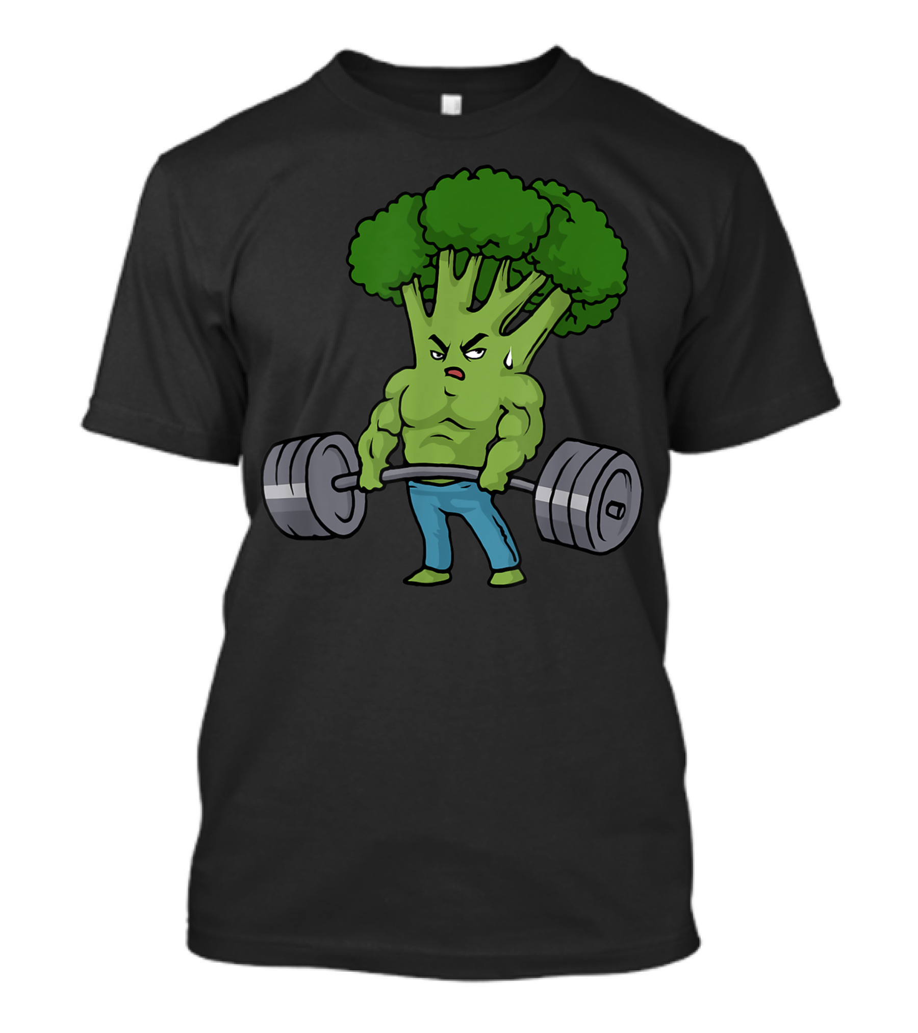Deadlift Broccoli Gym Fitness Motivation Bodybuilding Cartoon Vegetables Weightlifting Veggie Power T-Shirt
