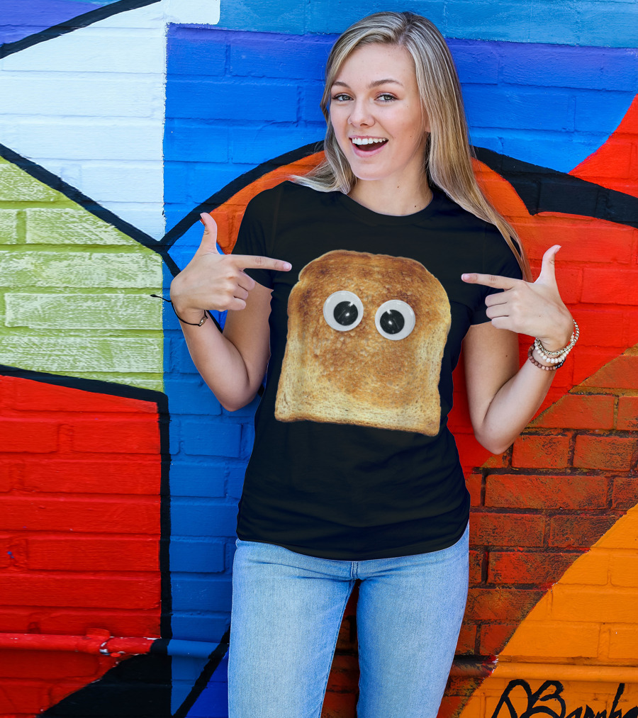Googly Eye Toast Bread Silly Vegetarian Costume Eater T-Shirt