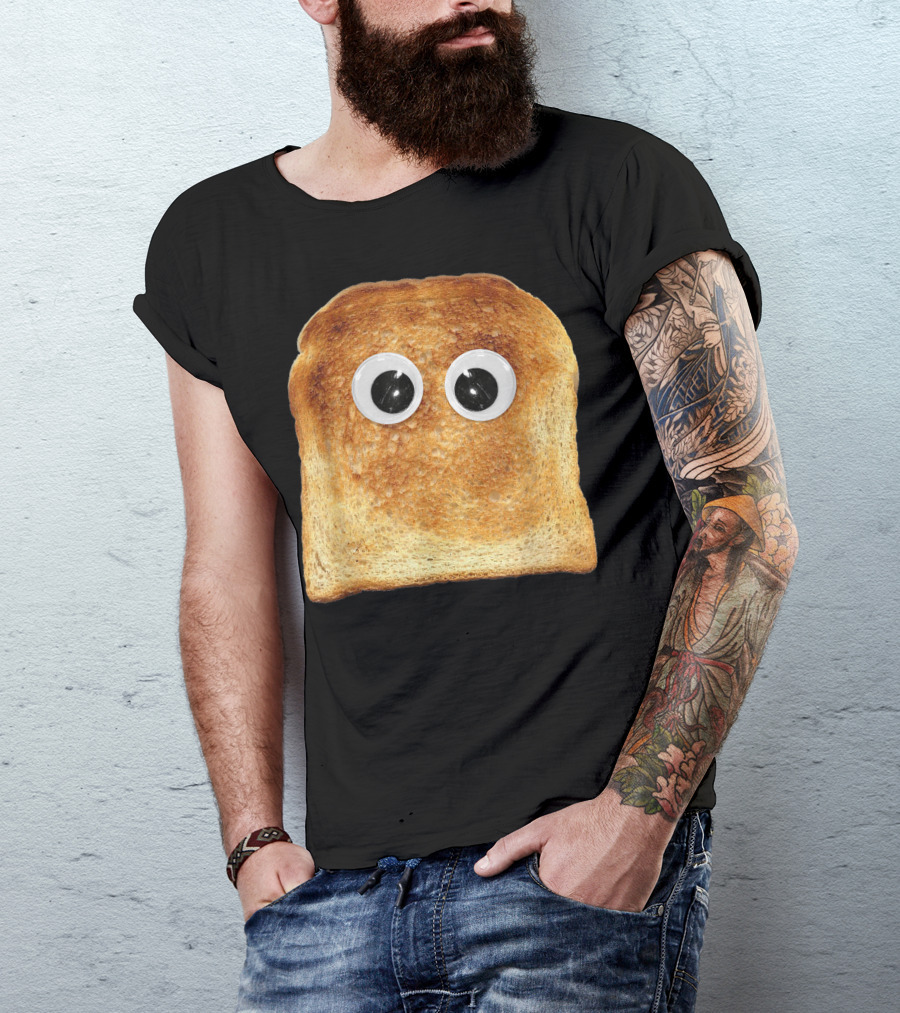 Googly Eye Toast Bread Silly Vegetarian Costume Eater T-Shirt