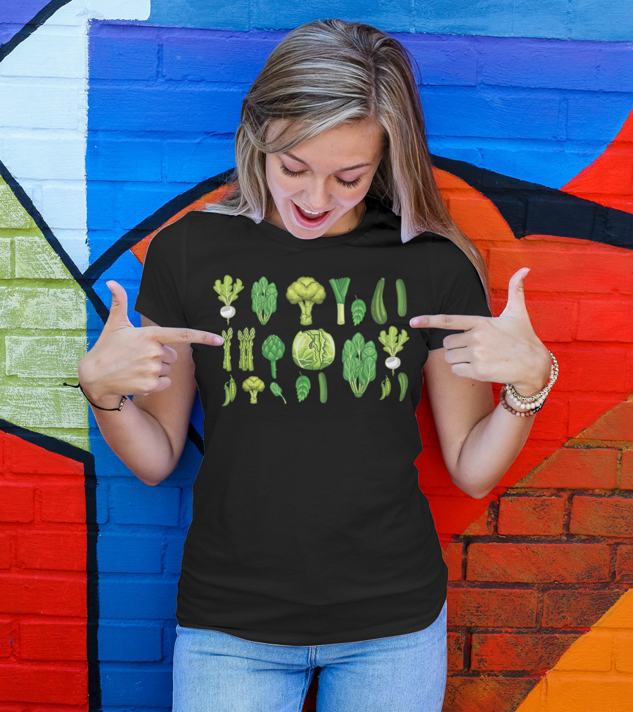 Green Vegetables Veggies Broccoli Asparagus Cabbage Artichoke Healthy Salad Food T-Shirt
