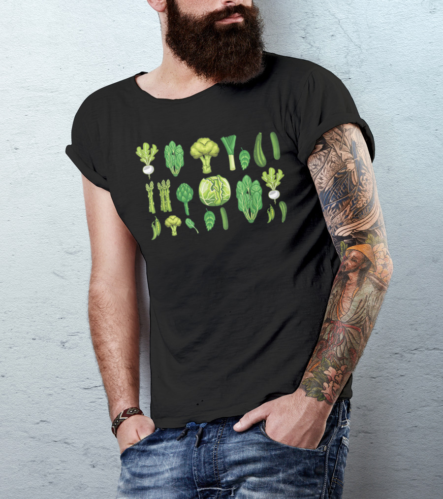 Green Vegetables Veggies Broccoli Asparagus Cabbage Artichoke Healthy Salad Food T-Shirt