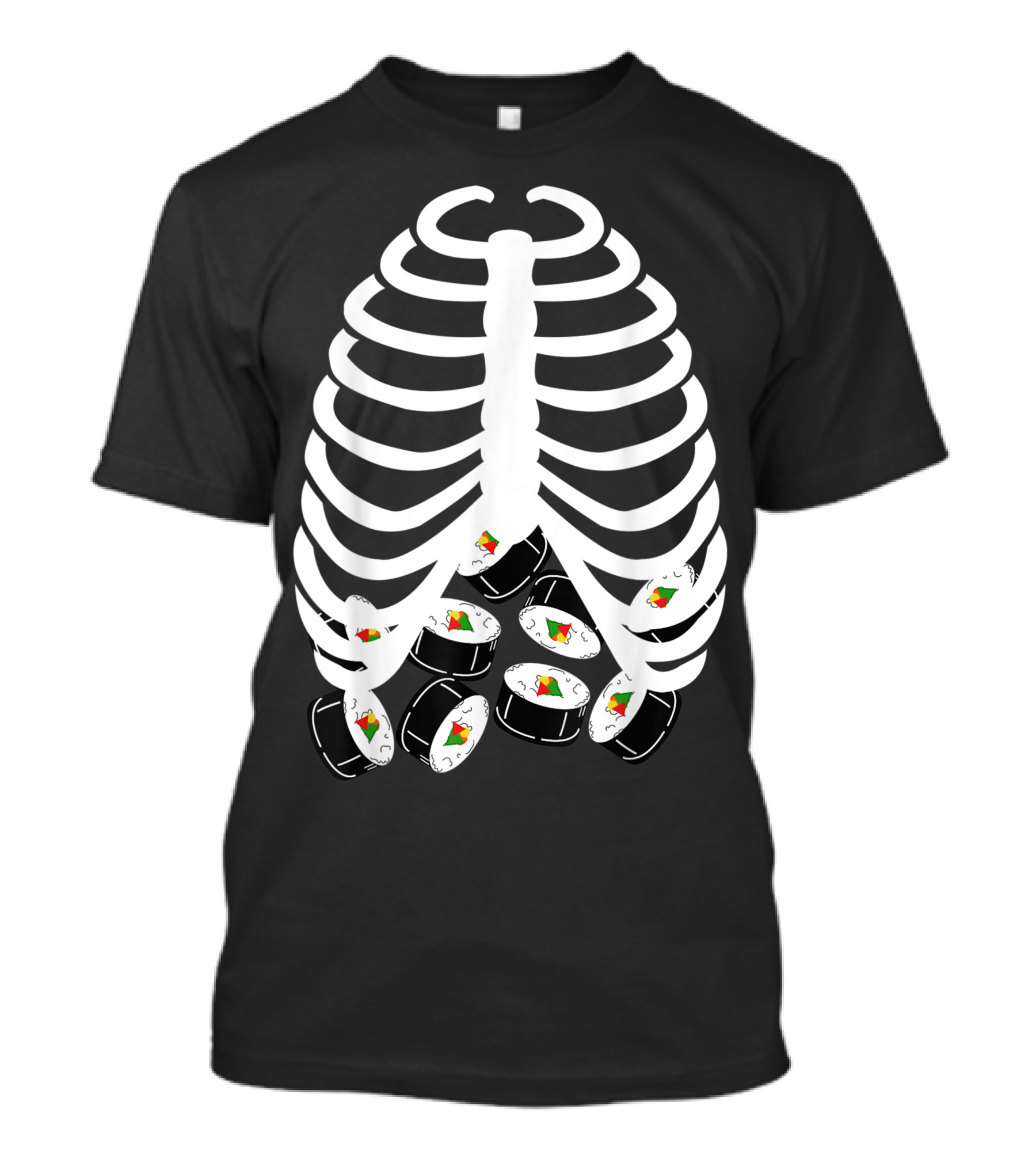 Halloween Skeleton Rib Cage Sushi Costume For Adults Youth Kids T-Shirt