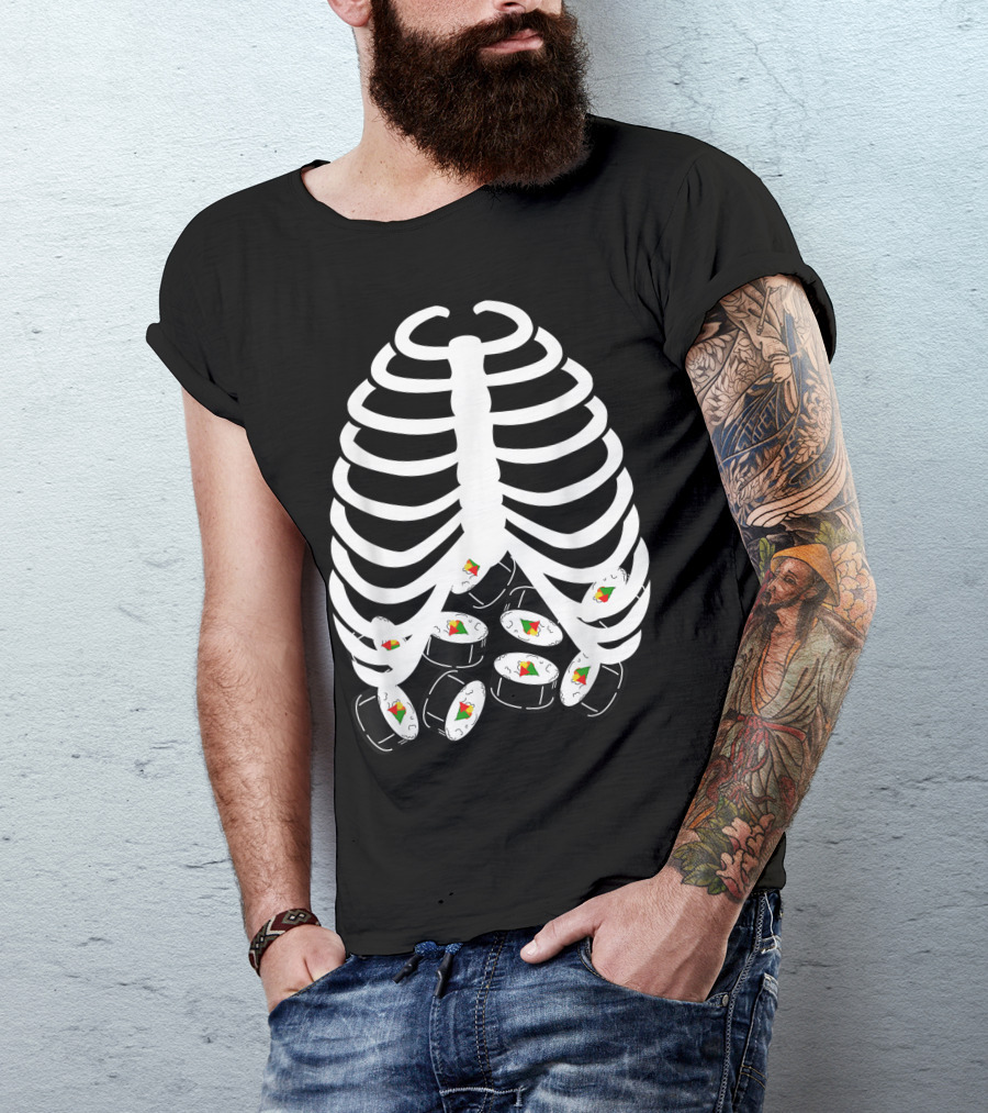 Halloween Skeleton Rib Cage Sushi Costume For Adults Youth Kids T-Shirt
