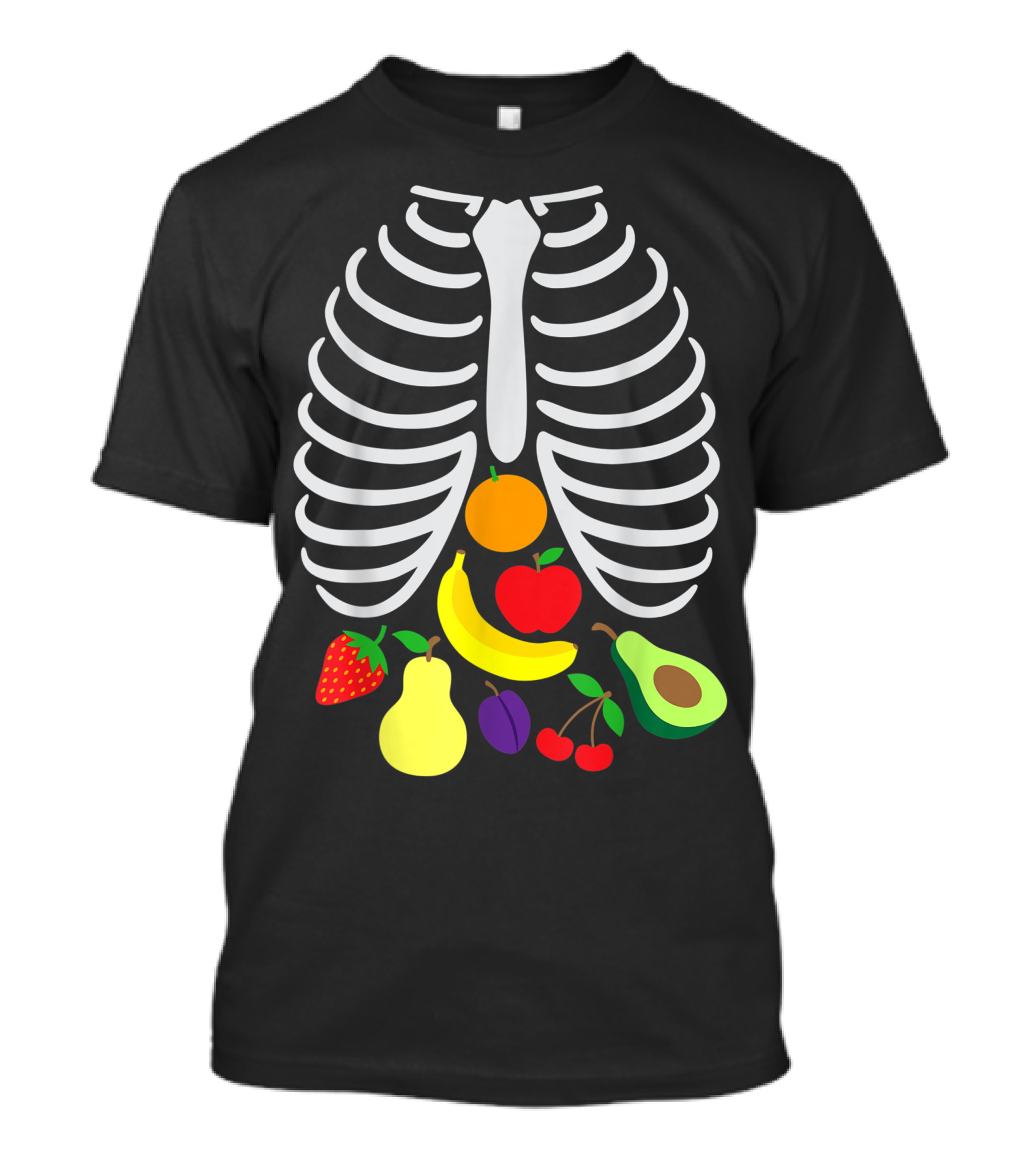 Halloween Xray Pregnant Skeleton Fruit Vegan Reveal T-Shirt