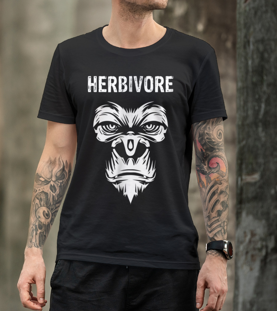 Herbivore Gorilla Face Vegetarian Vegan T-Shirt