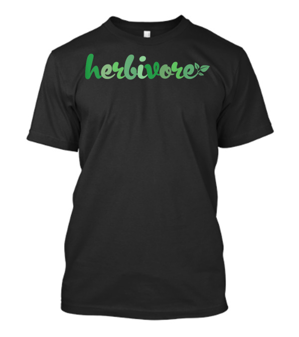 Herbivore Vegan Vegetarian Healthy Lifestyle With Leaf Accent T-Shirt