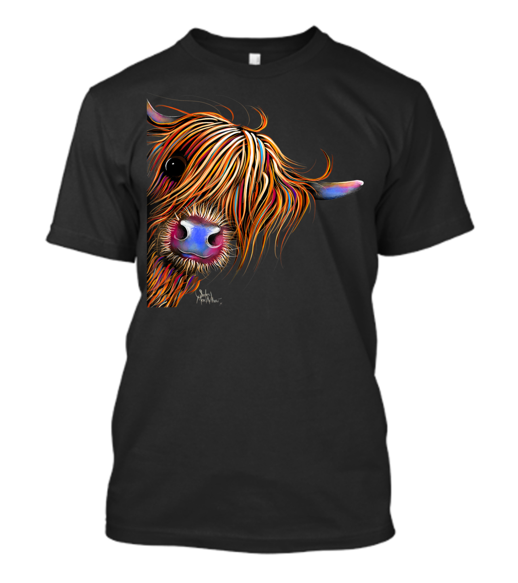 Highland Cow Sugar Lump 5C Colorful Animal Print T-Shirt