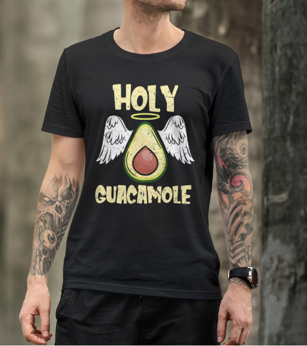 Holy Guacamole Avocado With Angel Wings And Halo Vegan Plant Diet T-Shirt